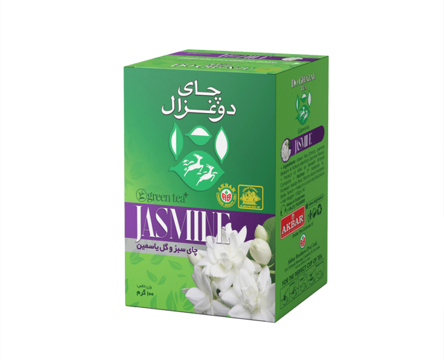چای سبز و گل یاسمین100گرمی دوغزال