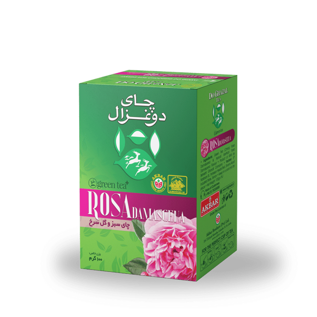 چای سبز و گل سرخ100گرمی دوغزال